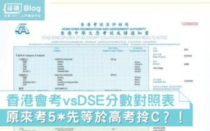 Read more about the article 【香港會考分數對照表】DSE分數對照 原來考5*先等於高考嘅C？！